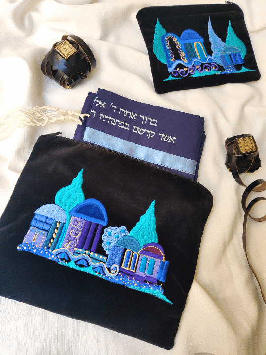 תיקי טלית ותפילין ירושלים לנשיאת יו, טלית ותפיל